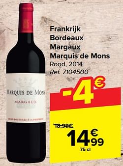 Frankrijk bordeaux margaux marquis de mons rood