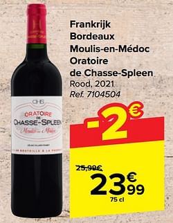 Frankrijk bordeaux moulis-en-médoc oratoire de chasse-spleen rood