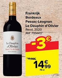 Frankrijk bordeaux pessac-léognan le dauphin d’olivier rood-Rode wijnen