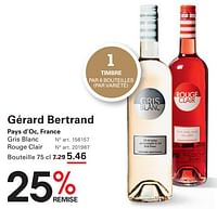 Promotions Gérard bertrand pays d’oc - Vins rosé - Valide de 12/09/2024 à 30/09/2024 chez Sligro