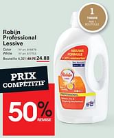 Promotions Robijn professional lessive - Robijn - Valide de 12/09/2024 à 30/09/2024 chez Sligro