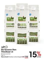 Promoties De groene hen vloeibaar ei - De groene hen - Geldig van 12/09/2024 tot 30/09/2024 bij Sligro