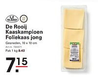 Promoties De rooij kaaskampioen foliekaas jong - De Rooij kaaskampioen - Geldig van 12/09/2024 tot 30/09/2024 bij Sligro