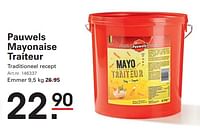 Promoties Pauwels mayonaise traiteur - Pauwels - Geldig van 12/09/2024 tot 30/09/2024 bij Sligro