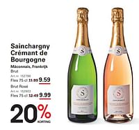 Promoties Sainchargny crémant de bourgogne - Schuimwijnen - Geldig van 12/09/2024 tot 30/09/2024 bij Sligro