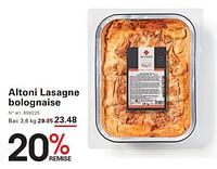 Promotions Altoni lasagne bolognaise - Altoni - Valide de 12/09/2024 à 30/09/2024 chez Sligro