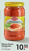 Promotions Manna sauce bolognaise - Manna - Valide de 12/09/2024 à 30/09/2024 chez Sligro