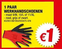 1 paar werkhandschoenen-Huismerk - Hubo 