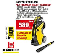 Promoties Kärcher hogedrukreiniger k7 premium smart control - Kärcher - Geldig van 11/09/2024 tot 22/09/2024 bij Hubo