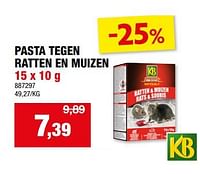 Promoties Pasta tegen ratten en muizen - KB - Geldig van 11/09/2024 tot 22/09/2024 bij Hubo