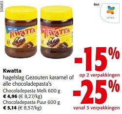 Kwatta hagelslag gezouten karamel of alle chocoladepasta’s