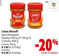 Lotus biscoff speculoospasta creamy of crunchy