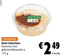 Promoties Boni selection hummus met gekaramelliseerde ui - Boni - Geldig van 11/09/2024 tot 24/09/2024 bij Colruyt