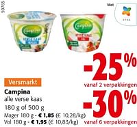 Promoties Campina alle verse kaas - Campina - Geldig van 11/09/2024 tot 24/09/2024 bij Colruyt