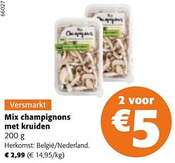 Mix champignons met kruiden