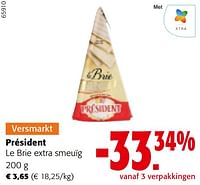 Promoties Président le brie extra smeuïg - Président - Geldig van 11/09/2024 tot 24/09/2024 bij Colruyt