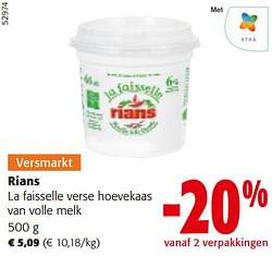 Rians la faisselle verse hoevekaas van volle melk