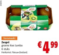 Promoties Zespri groene kiwi jumbo - Zespri - Geldig van 11/09/2024 tot 24/09/2024 bij Colruyt