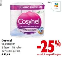 Promoties Cosynel toiletpapier - Cosynel - Geldig van 11/09/2024 tot 24/09/2024 bij Colruyt