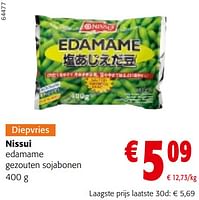 Promoties Nissui edamame gezouten sojabonen - Nissui - Geldig van 11/09/2024 tot 24/09/2024 bij Colruyt