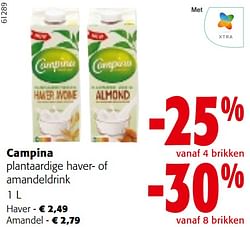 Campina plantaardige haver- of amandeldrink