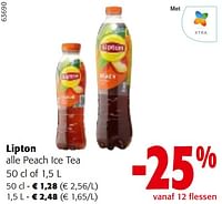 Promoties Lipton alle peach ice tea - Lipton - Geldig van 11/09/2024 tot 24/09/2024 bij Colruyt