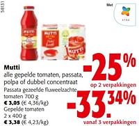 Mutti alle gepelde tomaten, passata, polpa of dubbel concentraat-Mutti