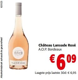 Château lansade rosé a.o.p. bordeaux