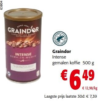 Promoties Graindor intense gemalen koffie - Graindor - Geldig van 11/09/2024 tot 24/09/2024 bij Colruyt