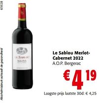 Le sablou merlotcabernet 2022 a.o.p. bergerac-Rode wijnen