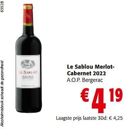 Le sablou merlotcabernet 2022 a.o.p. bergerac