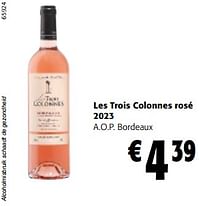 Les trois colonnes rosé 2023 a.o.p. bordeaux-Rosé wijnen