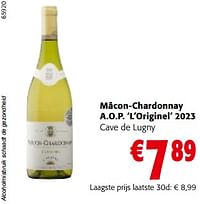 Mâcon-chardonnay a.o.p. l’originel 2023 cave de lugny-Witte wijnen