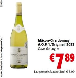 Mâcon-chardonnay a.o.p. l’originel 2023 cave de lugny