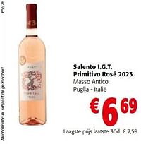 Salento i.g.t. primitivo rosé 2023 masso antico-Rosé wijnen