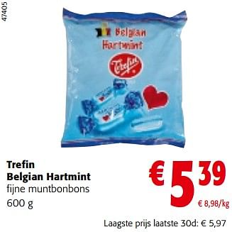 Promoties Trefin belgian hartmint fijne muntbonbons - Trefin - Geldig van 11/09/2024 tot 24/09/2024 bij Colruyt