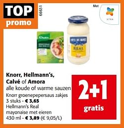 Knorr, hellmann’s, calvé of amora alle koude of warme sauzen