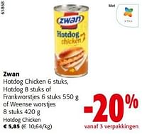 Promoties Zwan hotdog chicken - Zwan - Geldig van 11/09/2024 tot 24/09/2024 bij Colruyt