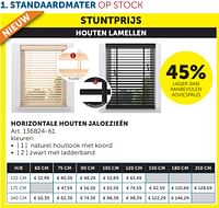 Horizontale houten jaloezieën 45% lager dan aanbevolen adviesprijs-Huismerk - Zelfbouwmarkt