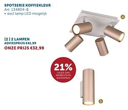 Spotserie koffiekleur 2 lampen