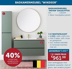 Badkamermeubel dotan eucalyptus wastafelkast