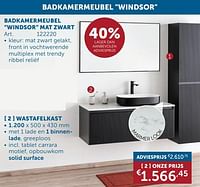 Badkamermeubel windsor mat zwart wastafelkast-Huismerk - Zelfbouwmarkt