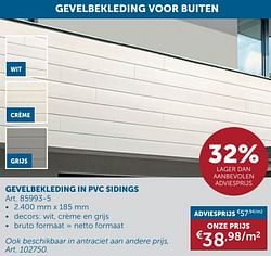 Gevelbekleding in pvc sidings