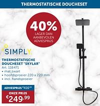 Thermostatische doucheset skylar-Simply