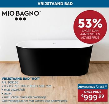 Promoties Vrijstaand bad hot - Mio Bagno - Geldig van 17/09/2024 tot 14/10/2024 bij Zelfbouwmarkt