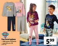 Promoties Paw patrol-pyjama - Huismerk - Lidl - Geldig van 18/09/2024 tot 24/09/2024 bij Lidl