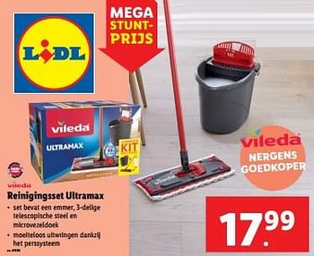 Promoties Reinigingsset ultramax - Vileda - Geldig van 18/09/2024 tot 24/09/2024 bij Lidl