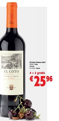 El coto crianza 2021 d.o.c. rioja-Rode wijnen