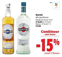 Promoties Martini alle aperitieven - Martini - Geldig van 11/09/2024 tot 24/09/2024 bij Colruyt