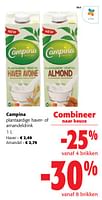 Promoties Campina plantaardige haver- of amandeldrink - Campina - Geldig van 11/09/2024 tot 24/09/2024 bij Colruyt